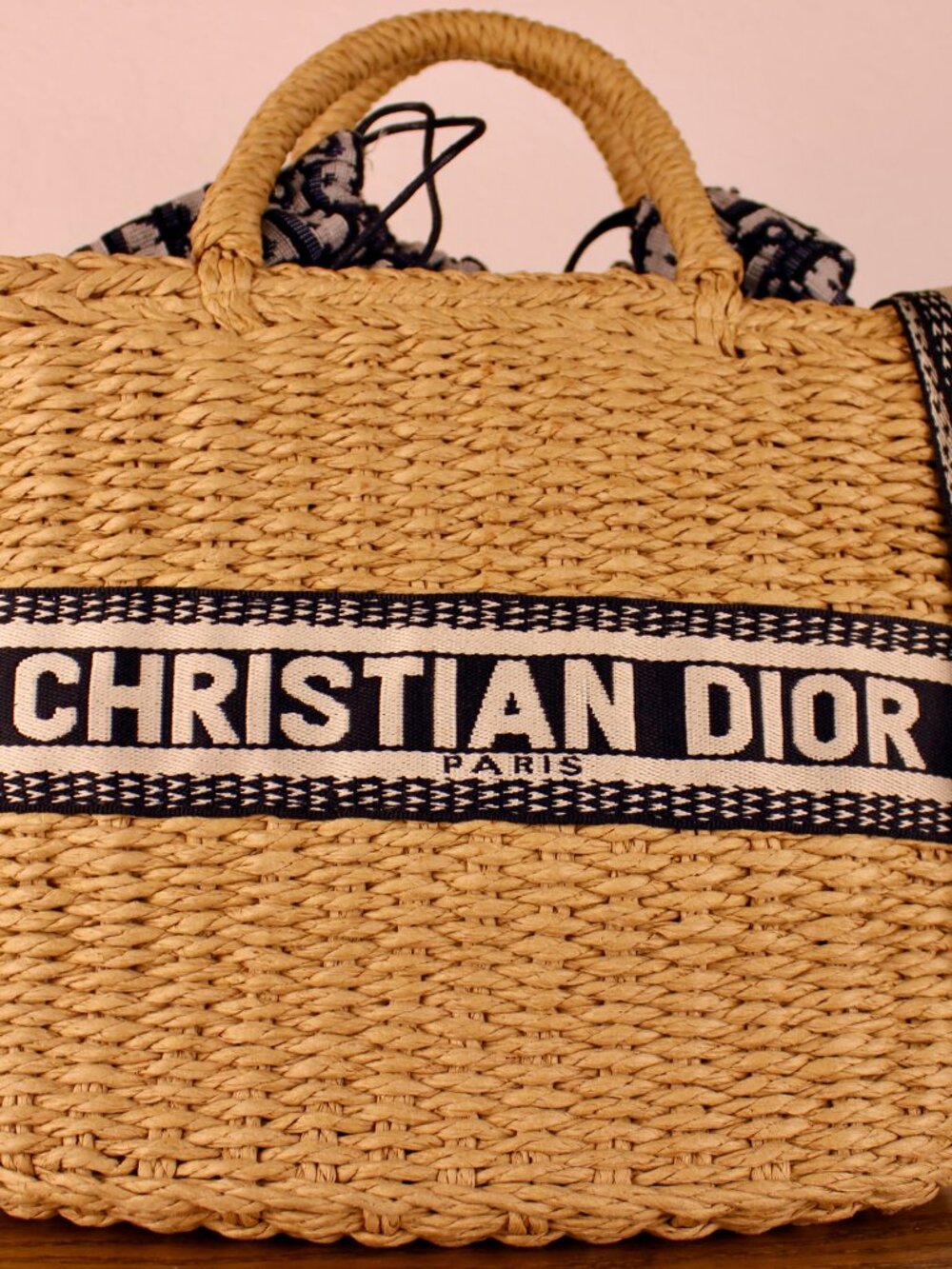 Christian Dior Woven Straw Tote & Crossbody Bag - Picture 3 of 9